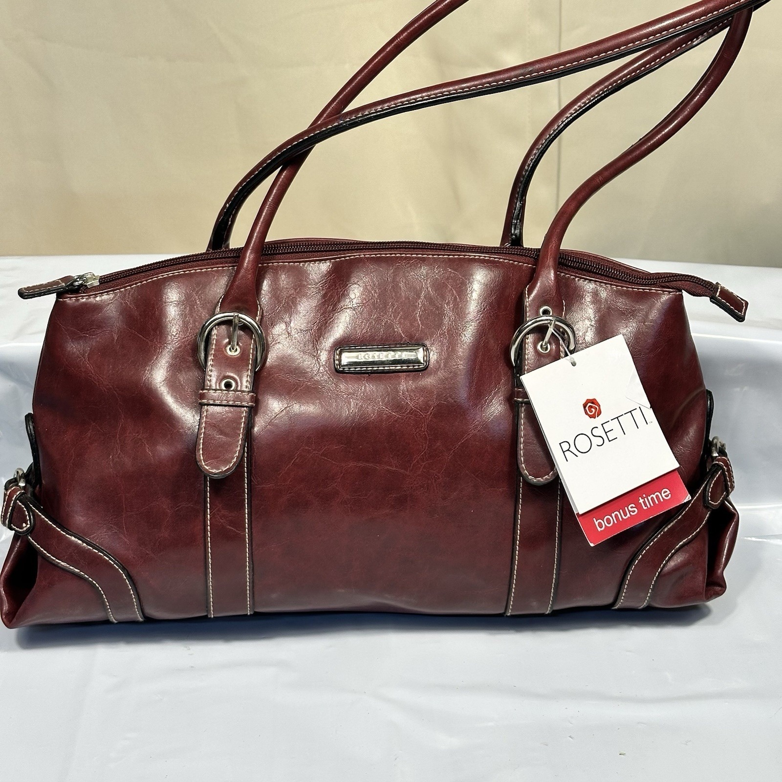 Rosetti New York Purse Shoulder Bag Handbag New With Tags Red Maroon Silver